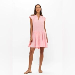 Oliphant Roll Sleeve Dress In Bahama Pink NWOT